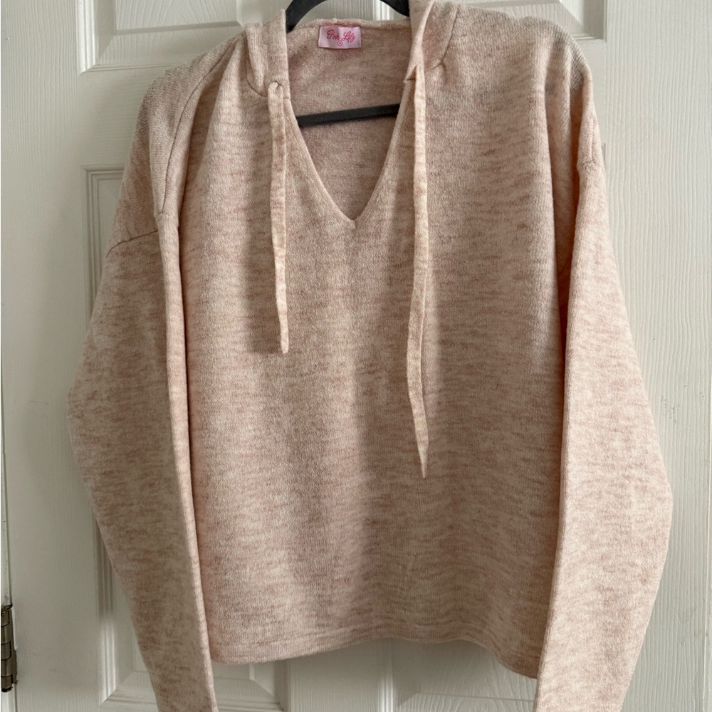 Pink Lily x Amber Massey hoodie sweater, new, size medium
